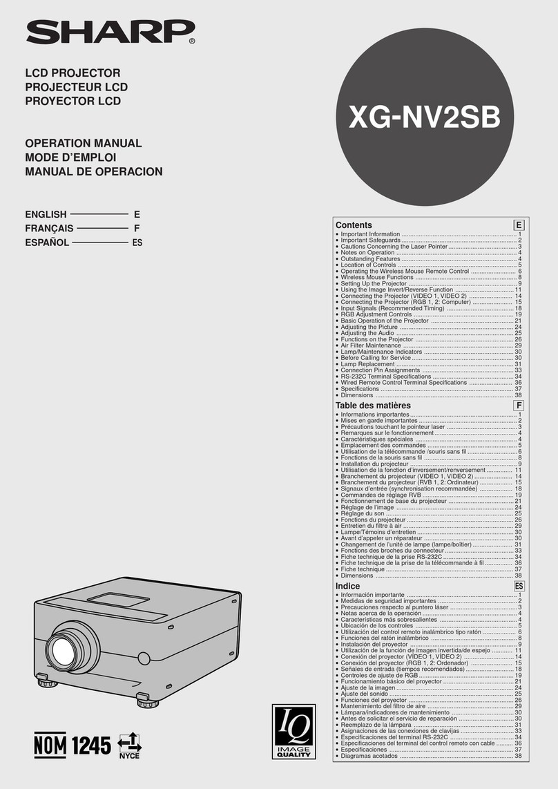 Sharp XG-NV2SB User manual