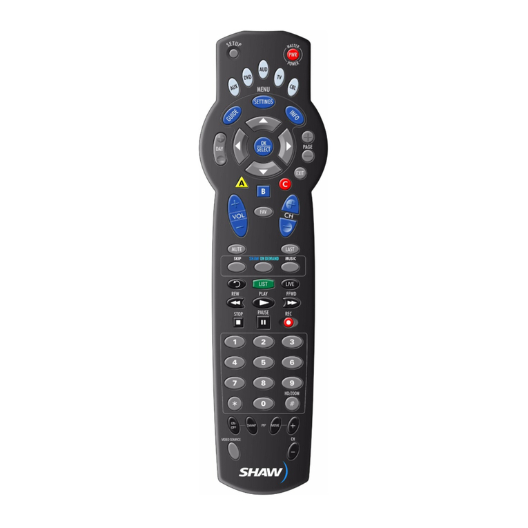 Shaw ATLAS PVR Universal Remote Control user guide