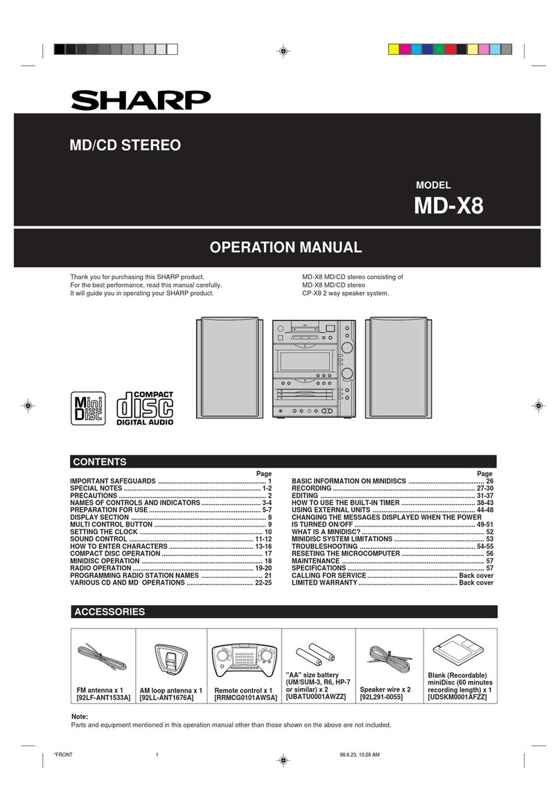 Sharp MD-X8 Operation manual