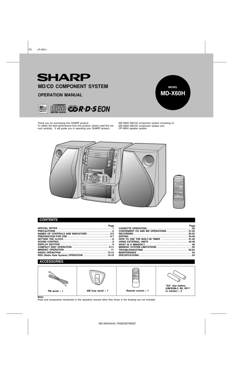 Sharp MD-X60H User manual Sharp MD-X60H User manual