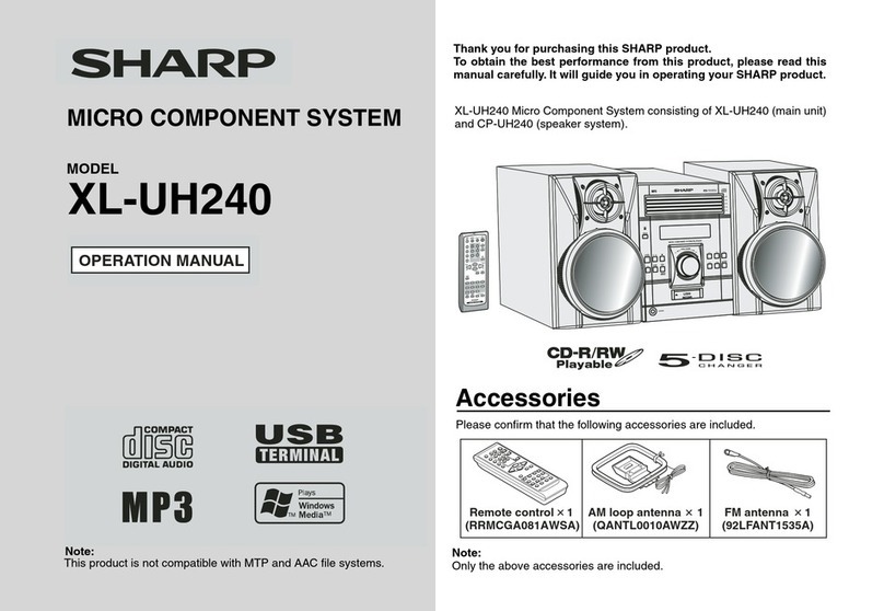 Sharp XL-UH240 User manual Sharp XL-UH240 User manual