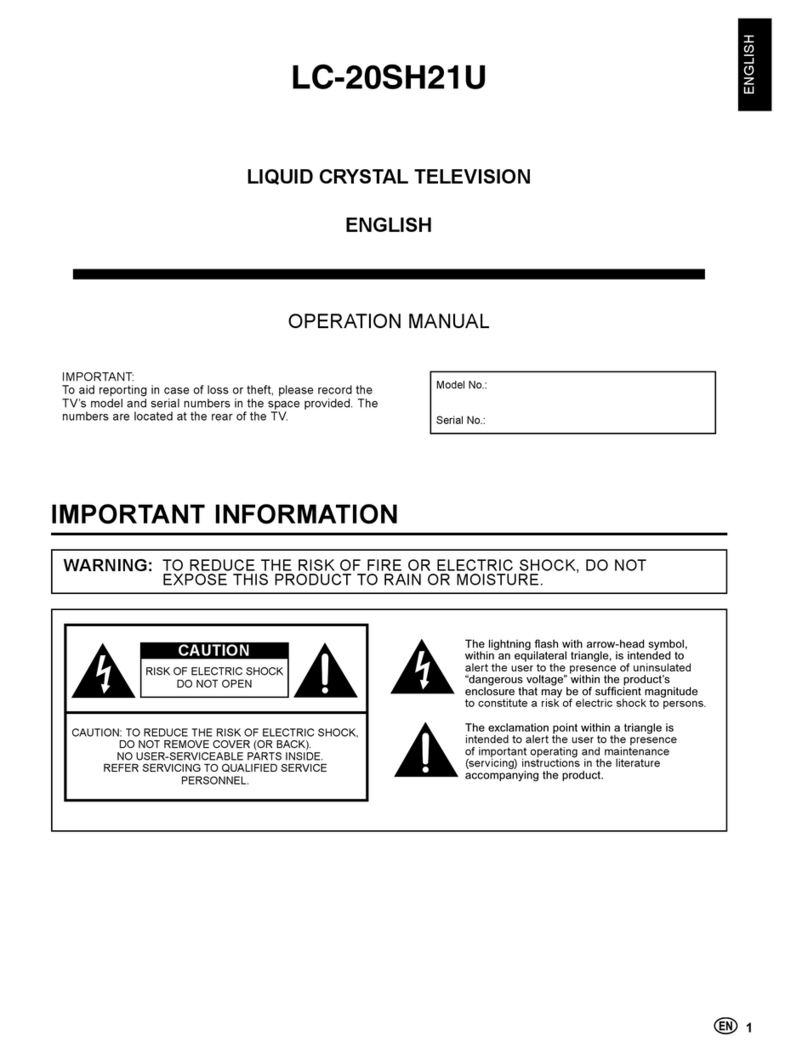 Sharp LC-20SH21U - 20" LCD TV User manual
