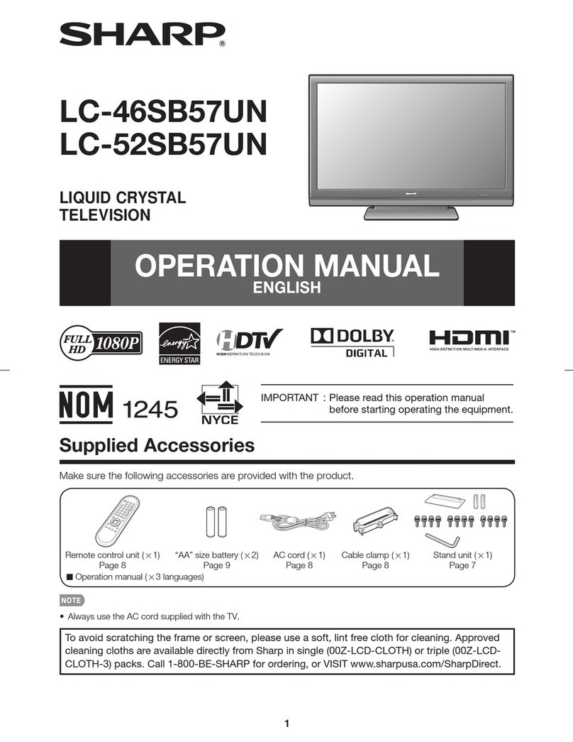 Sharp LC 46SB57UN User manual