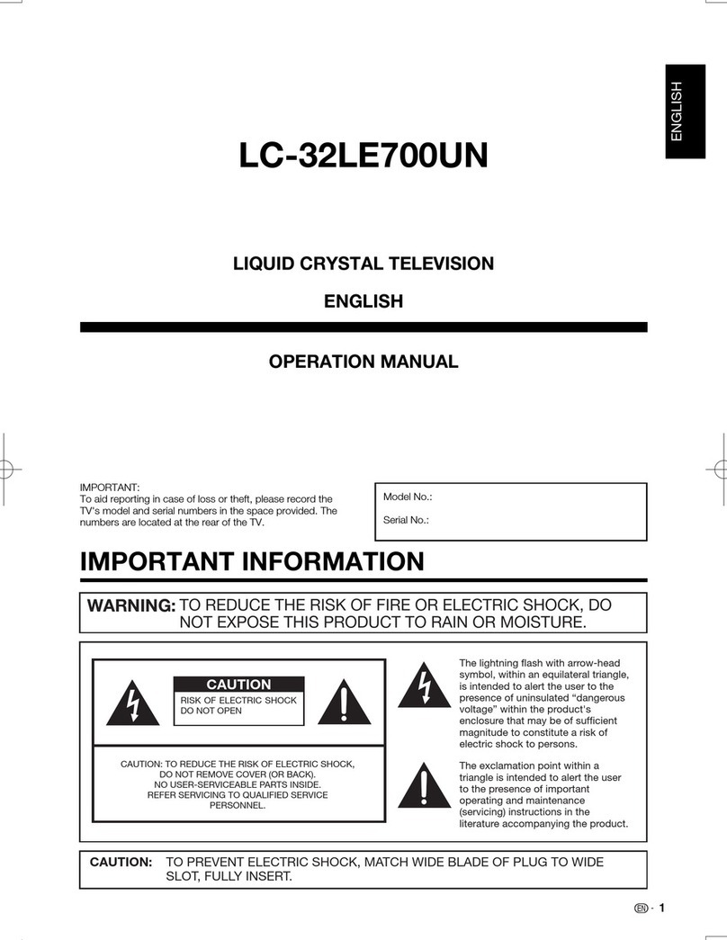 Sharp LC32LE700UN - 31.5" LCD TV User manual