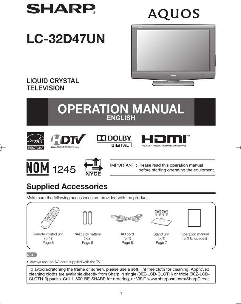 Sharp AQUOS LC-32D47UN User manual