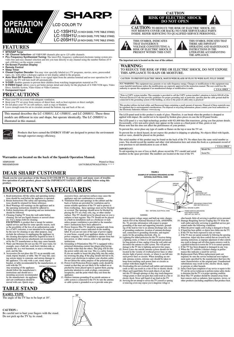 Sharp LC 20SH1U User manual