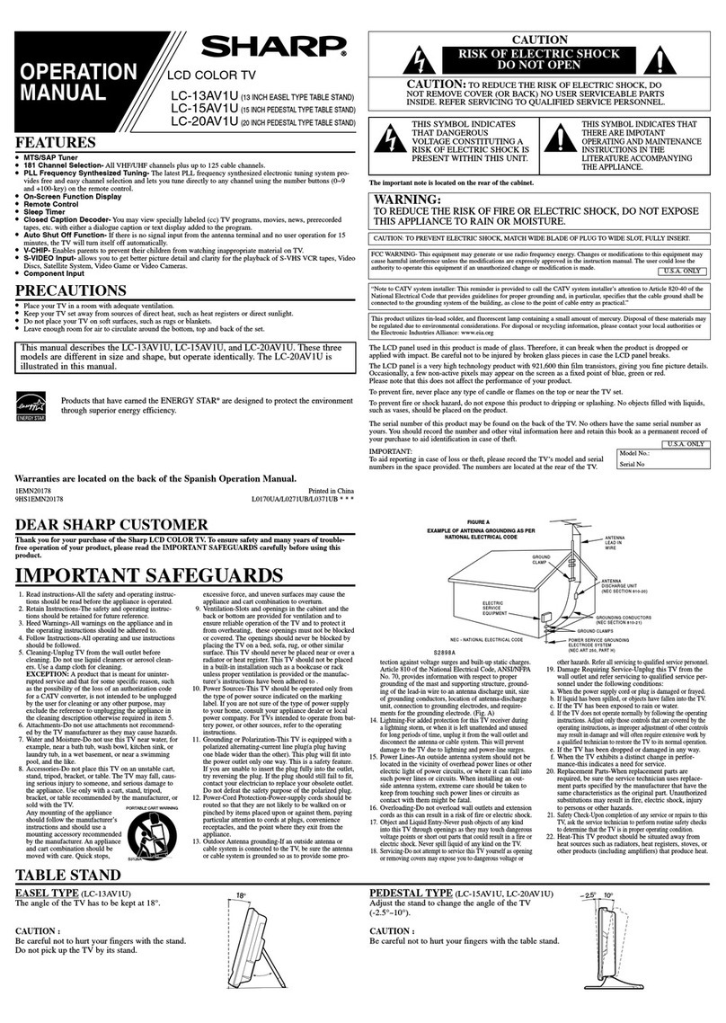 Sharp LC 15AV1U User manual