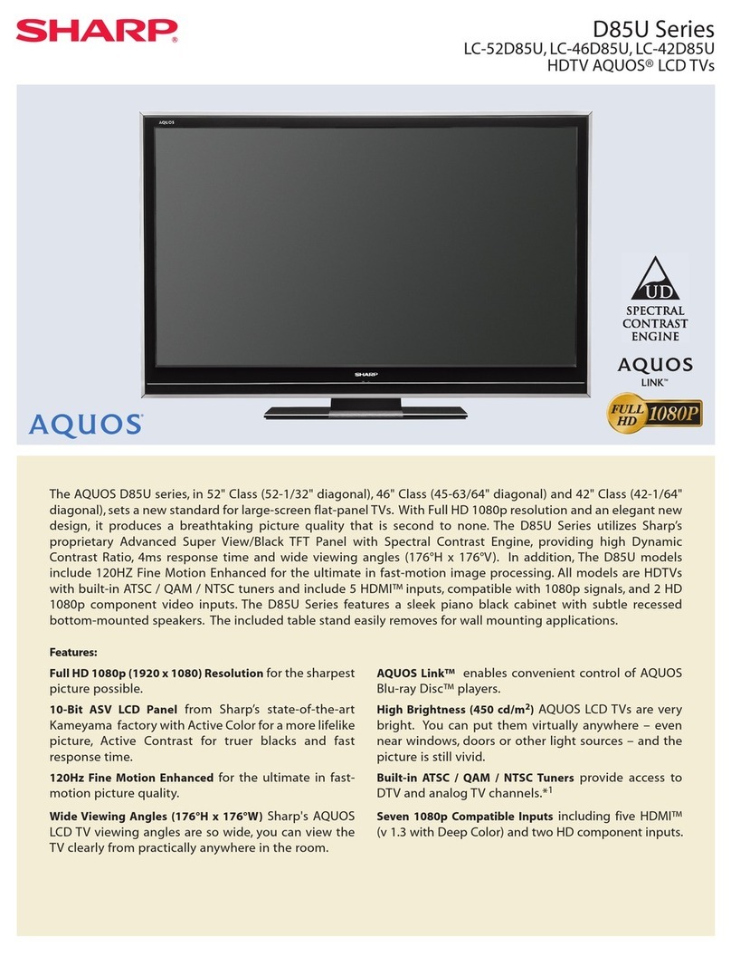 Sharp AQUOS LC-52D85U User manual