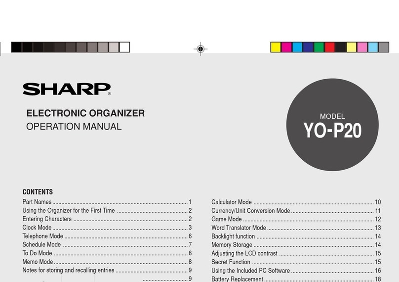 Sharp YO-P20 User manual Sharp YO-P20 User manual