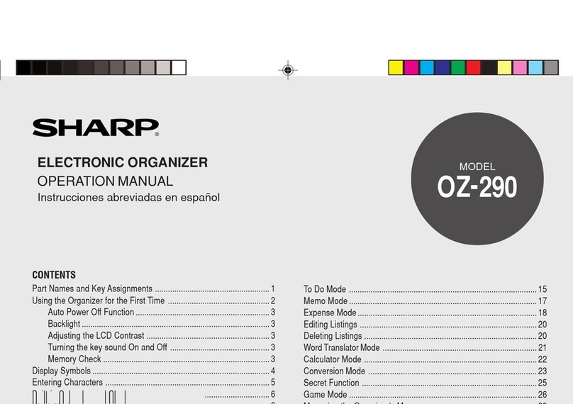 Sharp OZ 290 - Wizard User manual