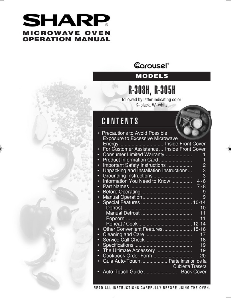 Sharp Carousel R-308H User manual