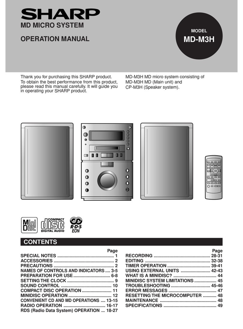 Sharp MD-M3H User manual