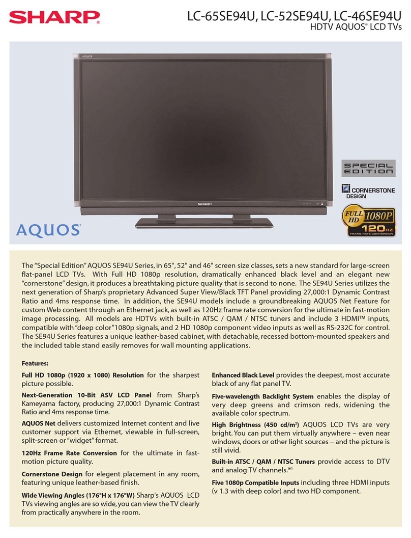 Sharp Aquos LC-65SE94U User manual