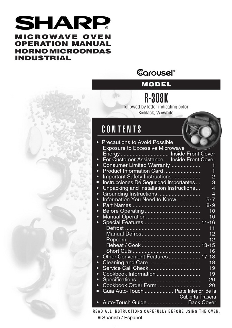 Sharp Carousel R-308K User manual