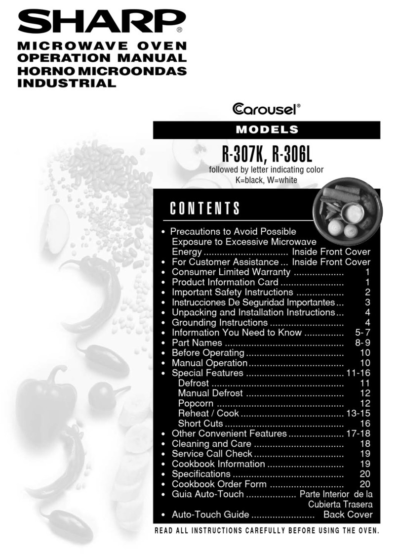 Sharp Carousel R-306L User manual