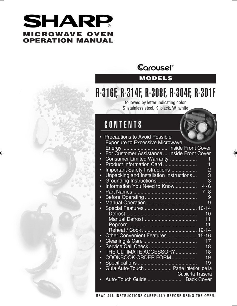 Sharp Carousel R-301F User manual Sharp Carousel R-301F User manual
