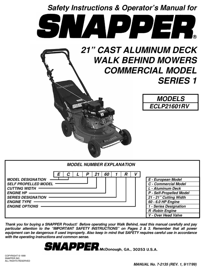 Snapper ECLP21601RV Operation and maintenance manual