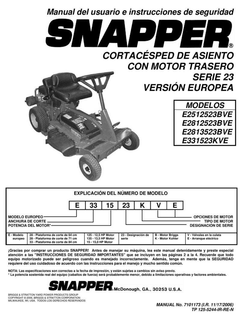 Snapper E2812523BVE User guide Snapper E2812523BVE User guide