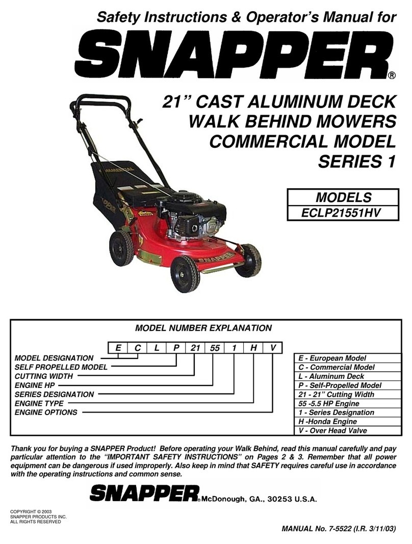 Snapper ECLP21 551HV Operation and maintenance manual