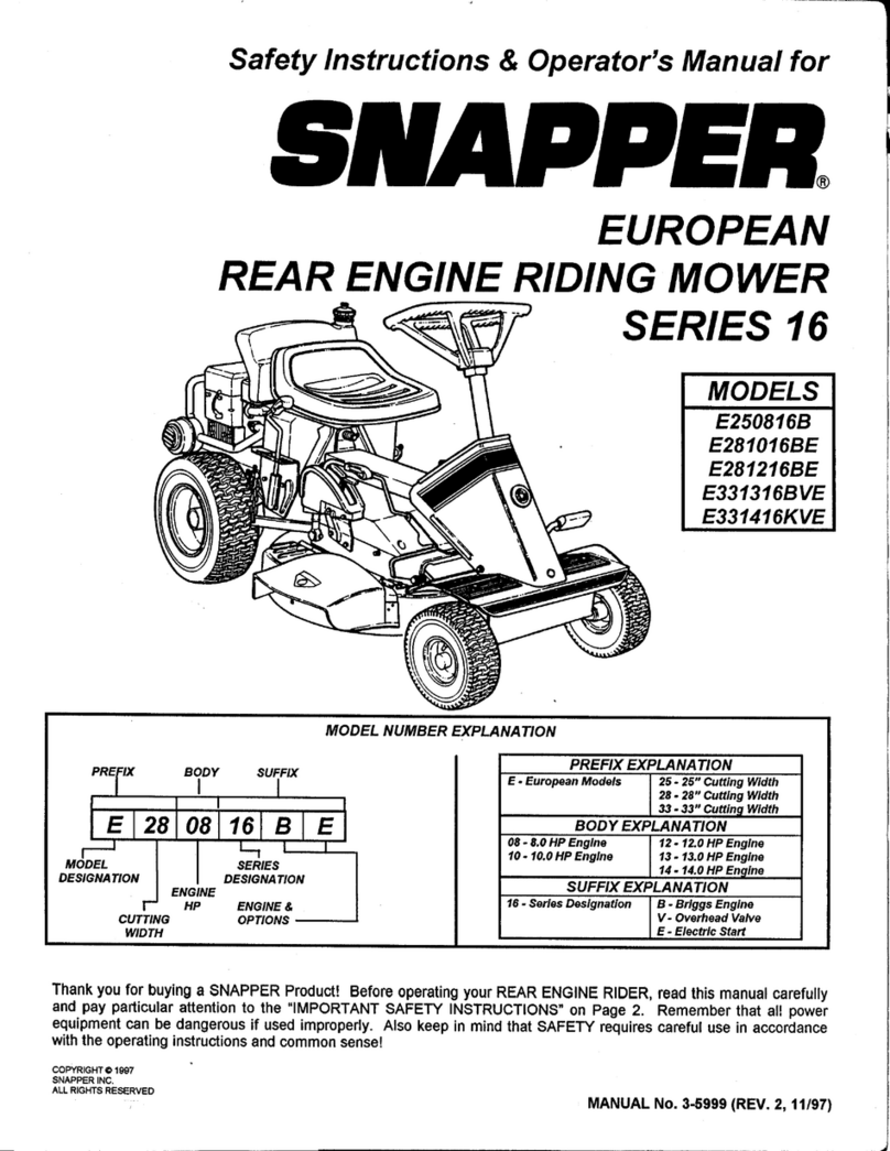 Snapper E250186B Operation and maintenance manual Snapper E250186B Operation and maintenance manual