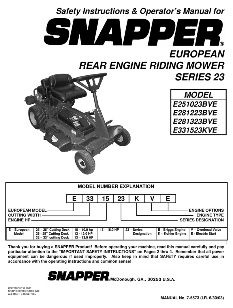 Snapper E251023BVE, E281223BVE, E28132 Operation and maintenance manual