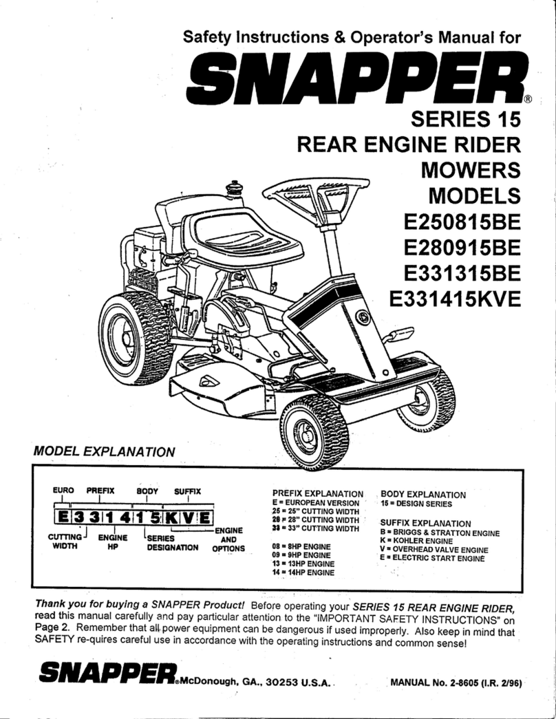 Snapper E250815BE Operation and maintenance manual Snapper E250815BE Operation and maintenance manual
