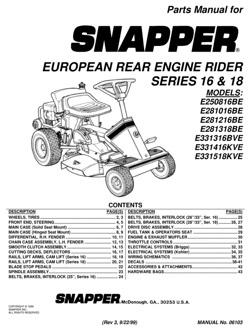 Snapper E250816BE User manual Snapper E250816BE User manual