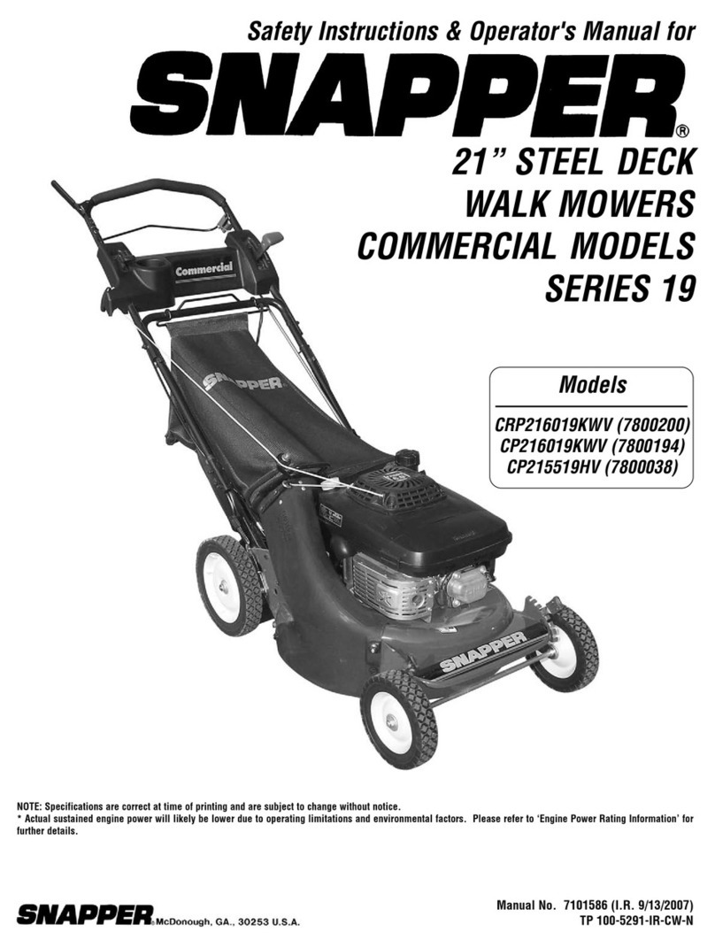 Snapper CP216019KWV Safety instructions & operator's manual
