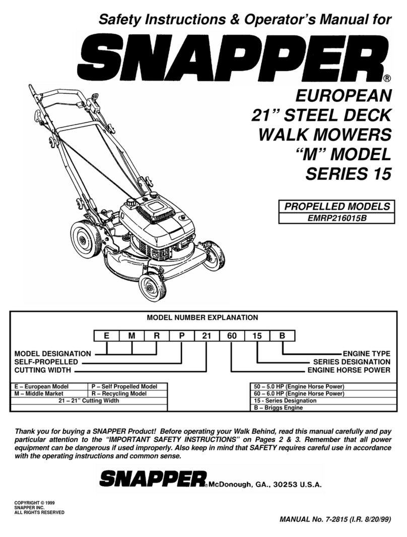 Snapper EMRP216015B Operation and maintenance manual