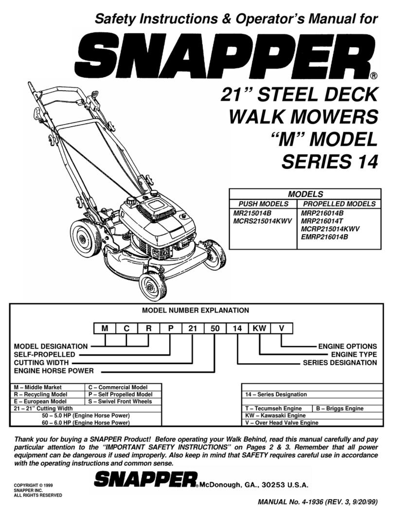 Snapper EMRP215014B Operation and maintenance manual Snapper EMRP215014B Operation and maintenance manual