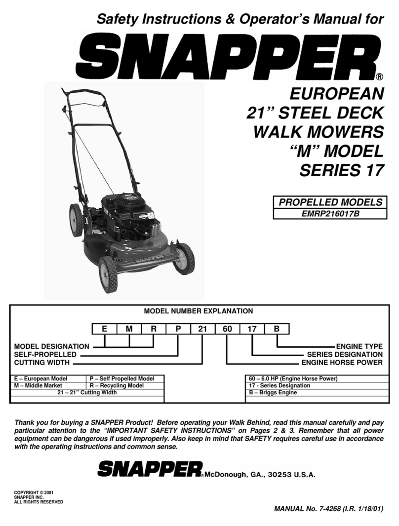 Snapper EMRP216017B Operation and maintenance manual Snapper EMRP216017B Operation and maintenance manual