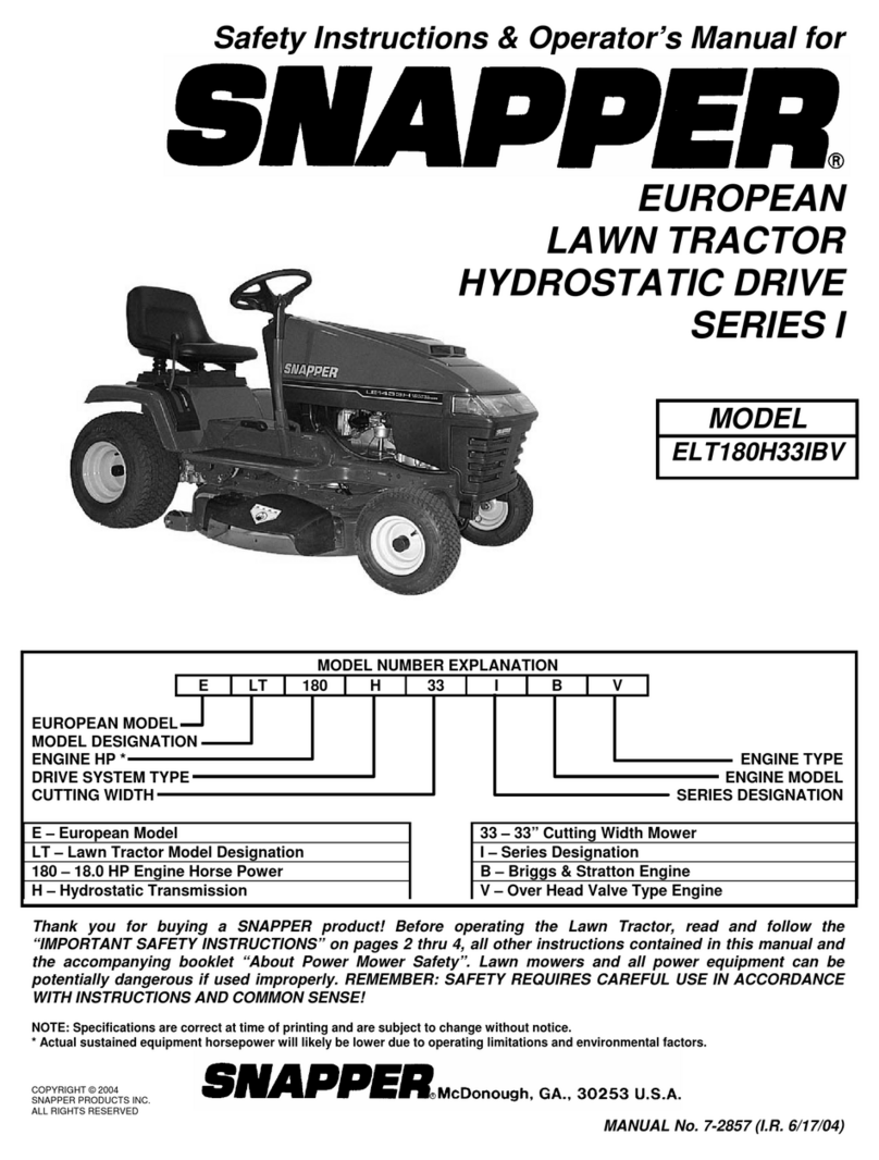Snapper ELT180H33IBV Operation and maintenance manual
