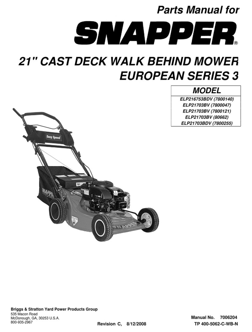 Snapper ELP216753BDV User manual