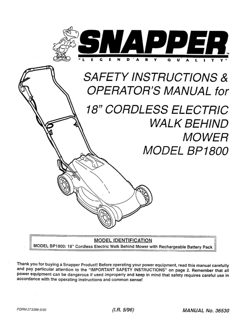 Snapper BP1800 Operation and maintenance manual