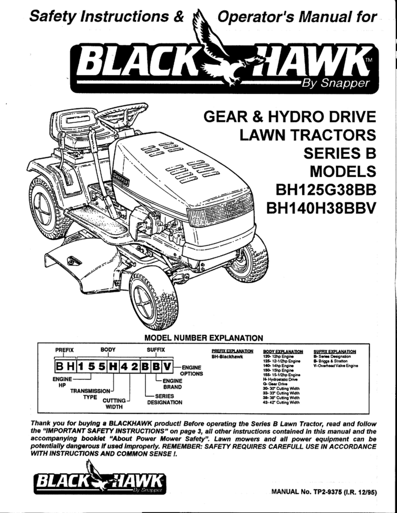 Snapper BH125G38BB Operation and maintenance manual Snapper BH125G38BB Operation and maintenance manual