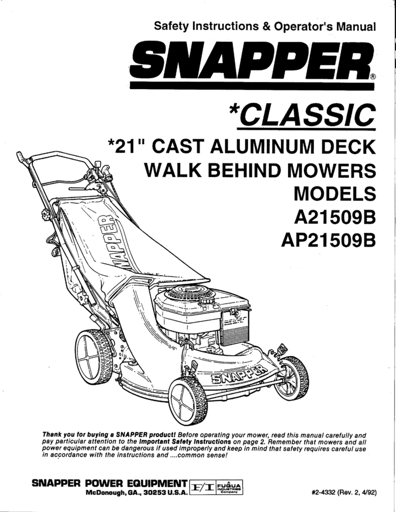 Snapper Classic AP21509B Safety instructions & operator's manual