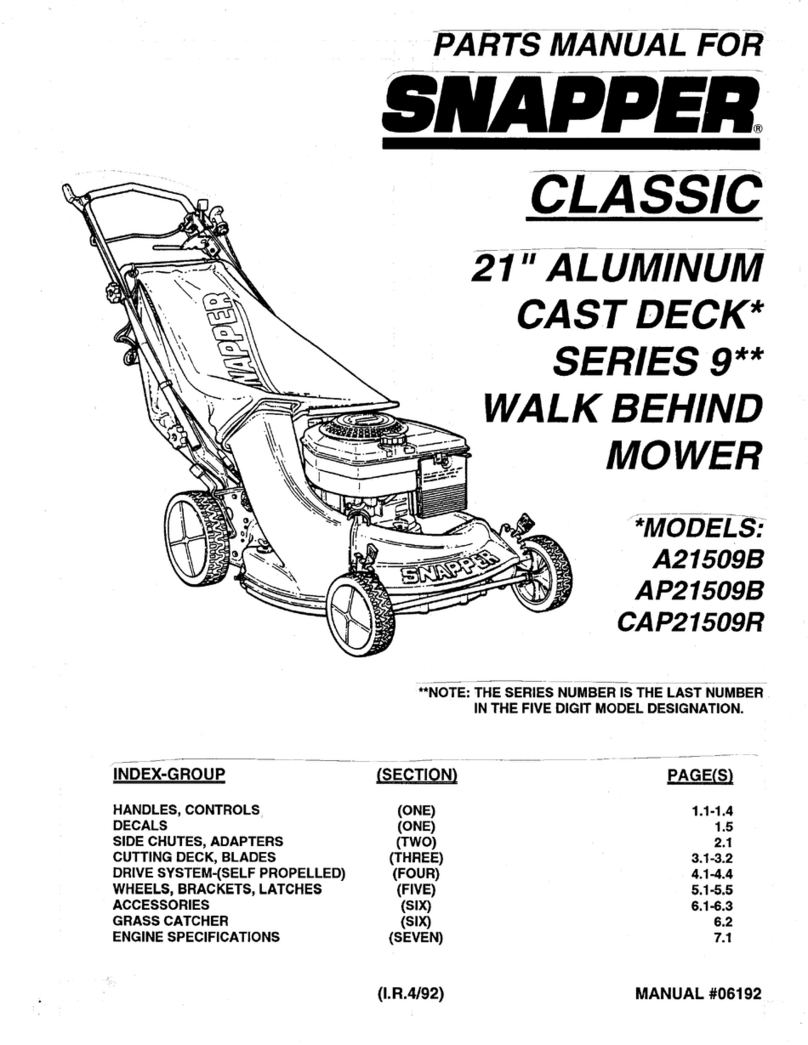 Snapper Classic A21509B User manual Snapper Classic A21509B User manual