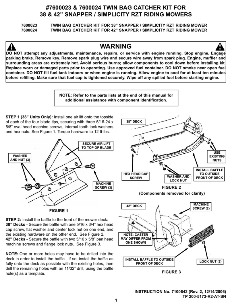 Snapper 7600023, 7600024 User manual Snapper 7600023, 7600024 User manual