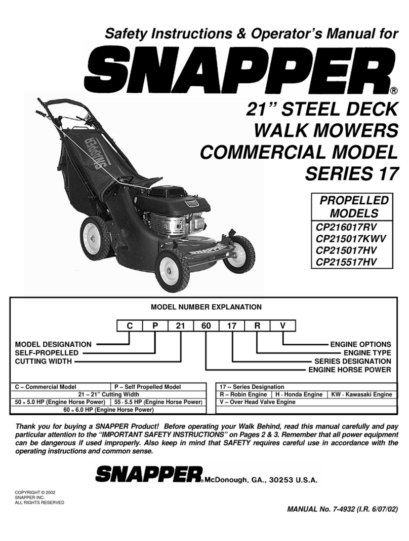 Snapper CP215517HV Operation and maintenance manual