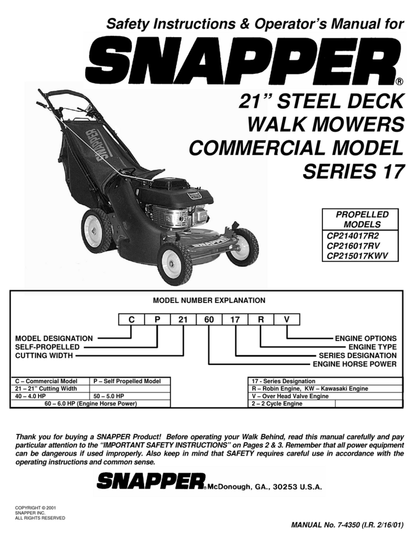 Snapper CP216017RV, CP215017KWV, CP215017HV,... Operation and maintenance manual