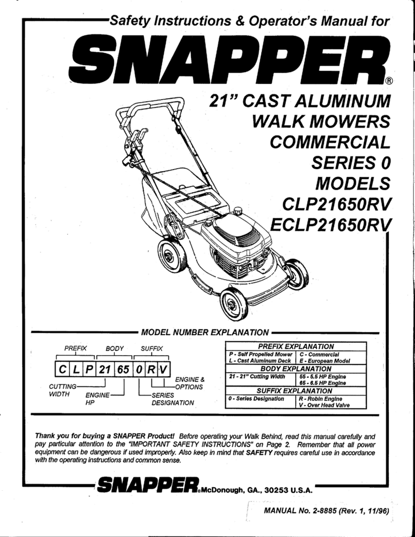 Snapper CLP21650RV Operation and maintenance manual