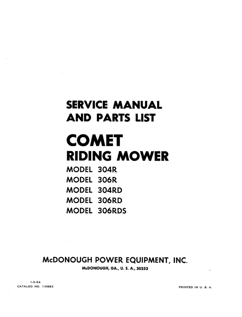 McDonough Power Equipment Comet 304R Service manual and parts list