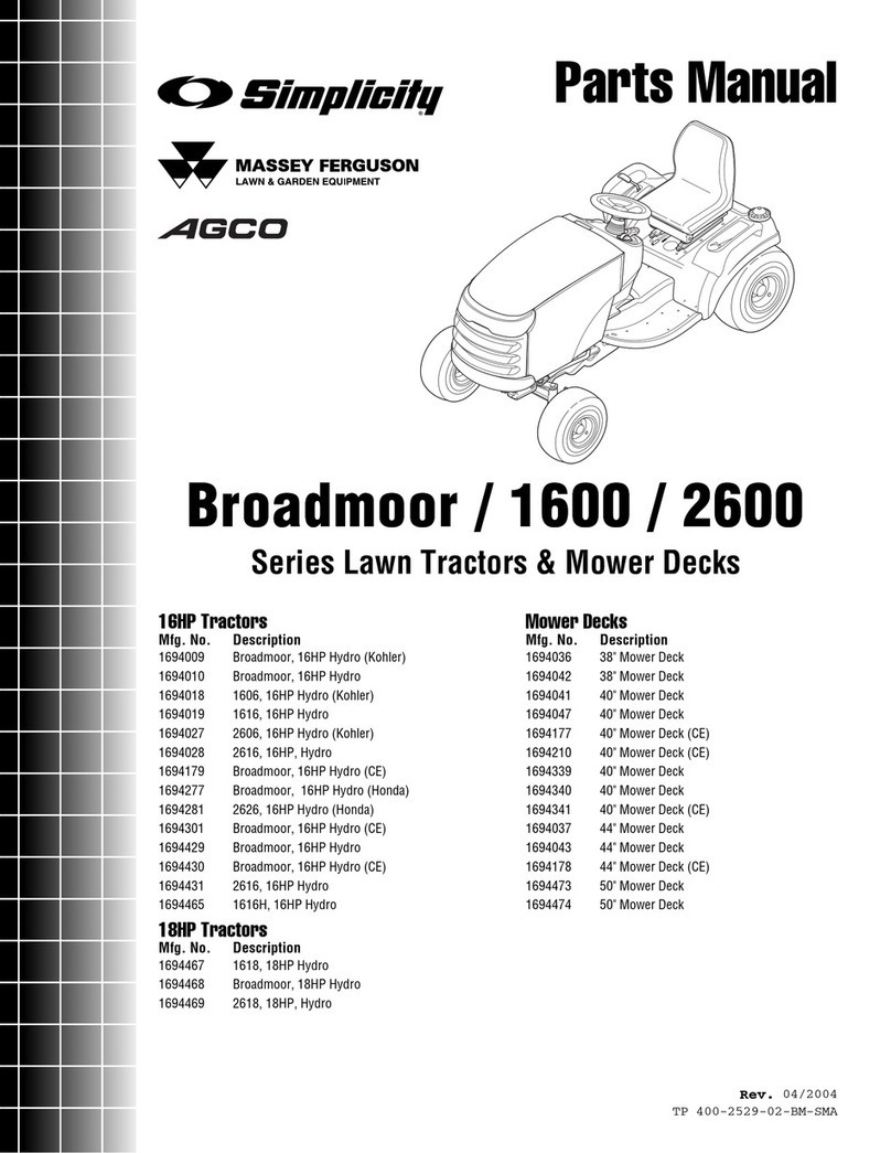 Simplicity Broadmoor 2600 parts manual