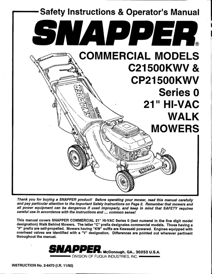Snapper C21500KWV Operation and maintenance manual