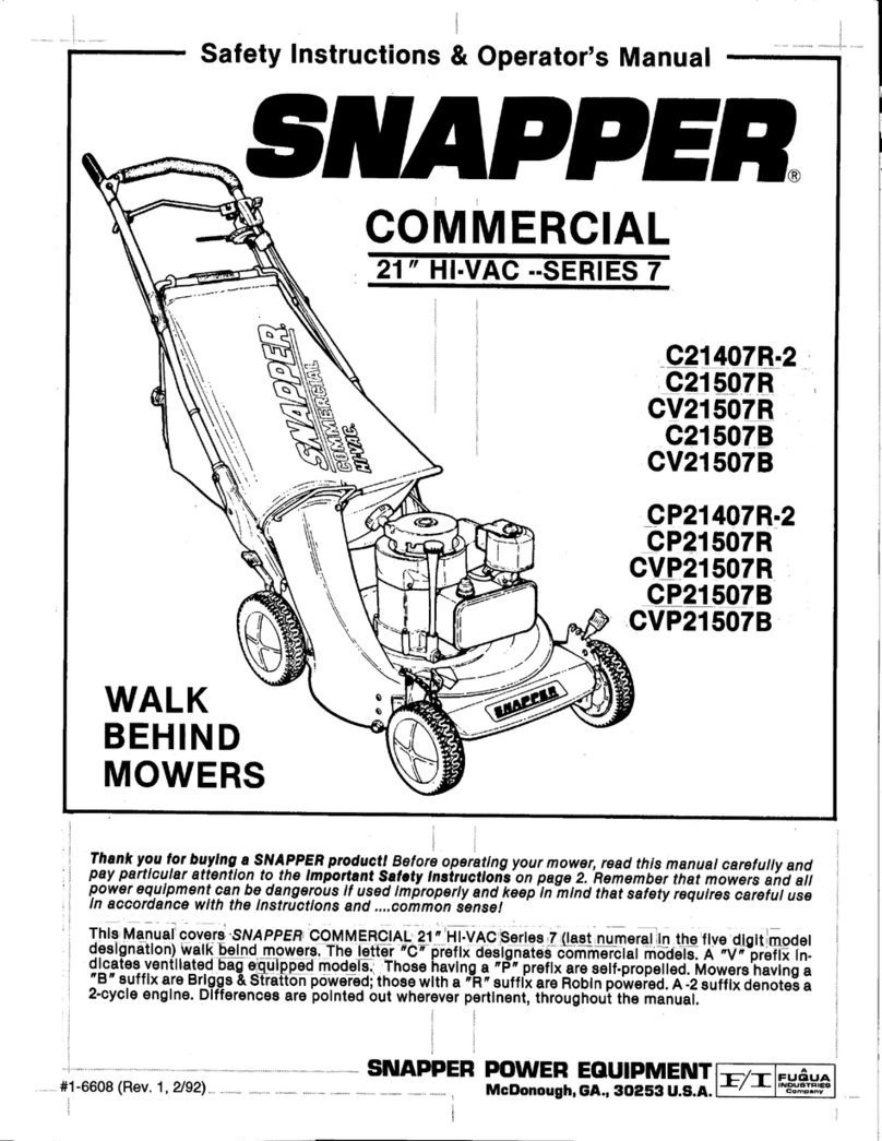 Snapper C21407R-2 Operation and maintenance manual Snapper C21407R-2 Operation and maintenance manual