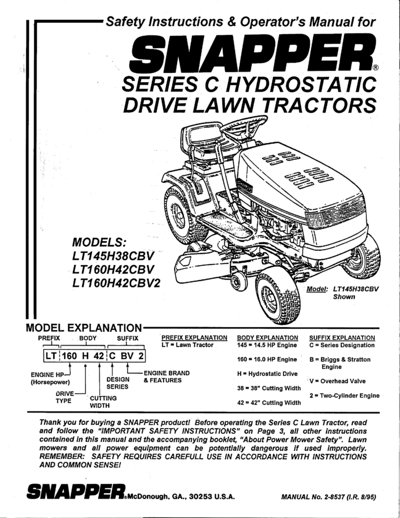 Snapper LT145H38CBV Operation and maintenance manual Snapper LT145H38CBV Operation and maintenance manual