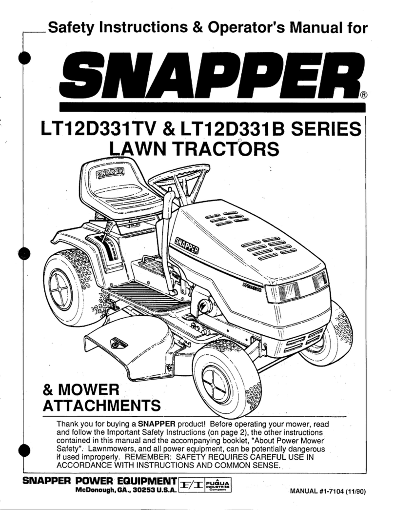Snapper LT12D331B Series Operation and maintenance manual