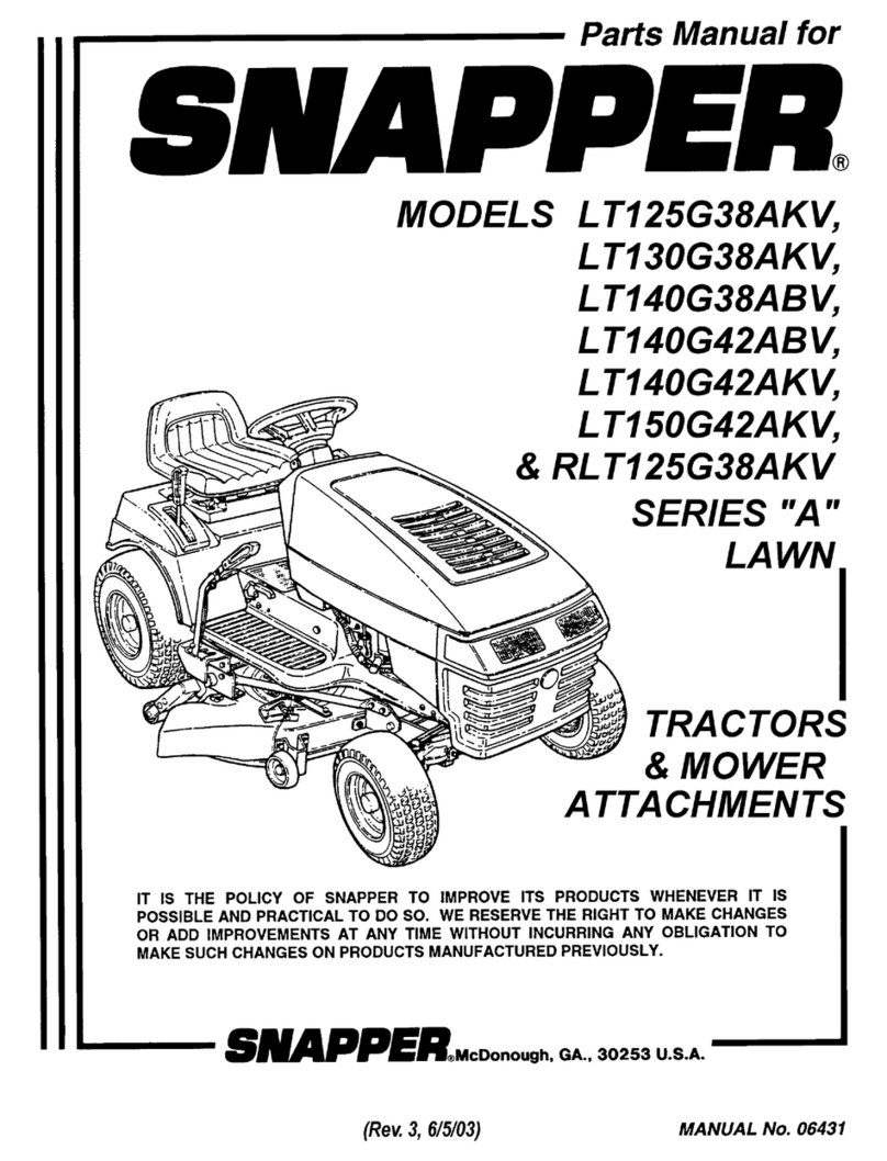Snapper LT125G38AKV User manual