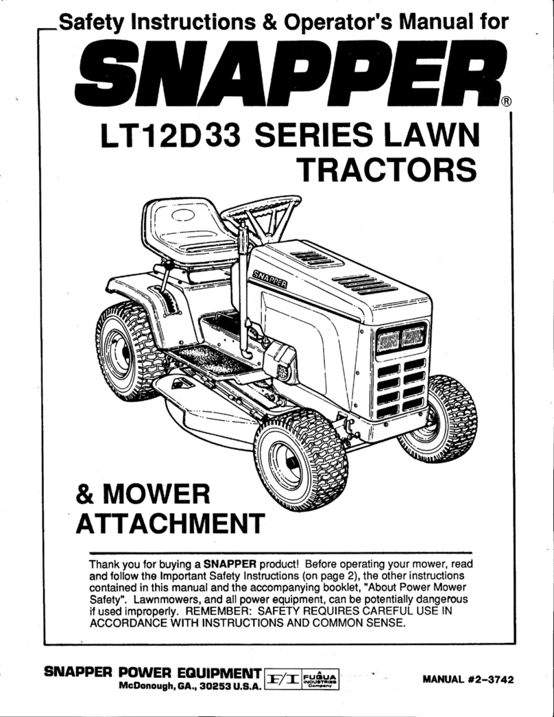 Snapper LT12D 33 Operation and maintenance manual