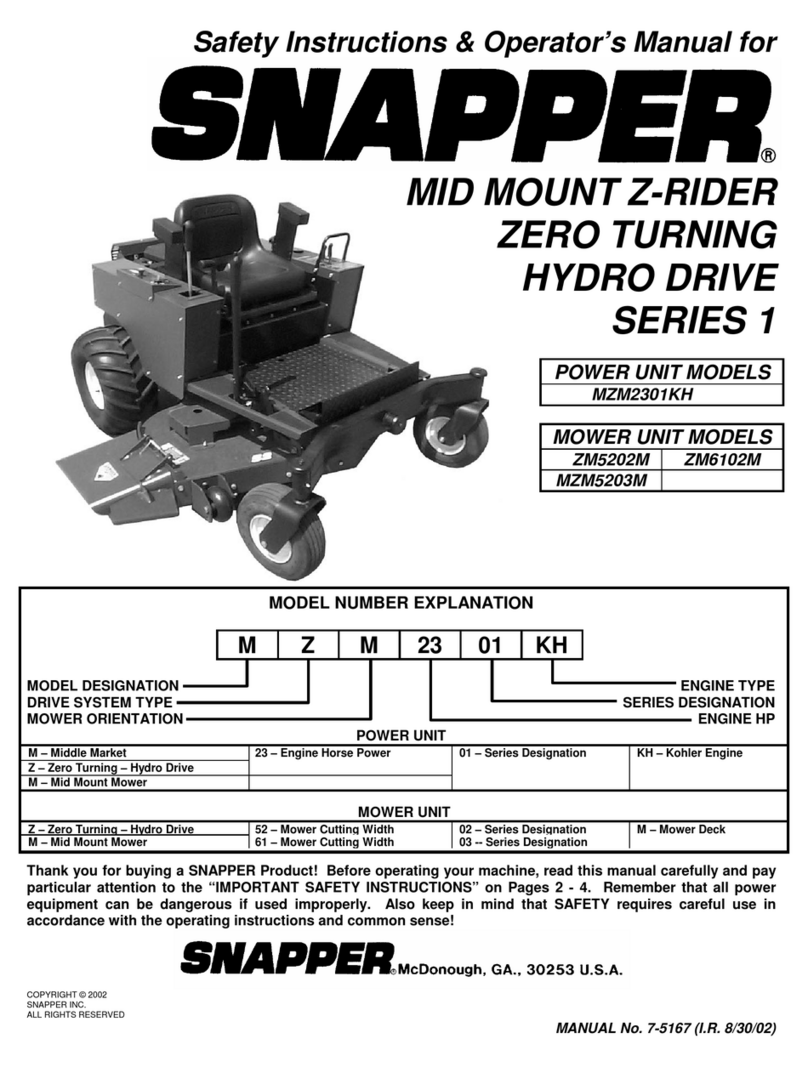Snapper MZM2301KH Operation and maintenance manual